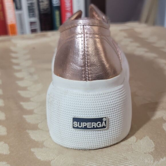 Superga 2790 Matte METALLIC PLATFORM Rose Gold Sneaker Bronze Sizzling Lady US 6 - Picture 13 of 16